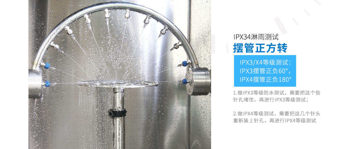 IPX3/IPX4 rain test